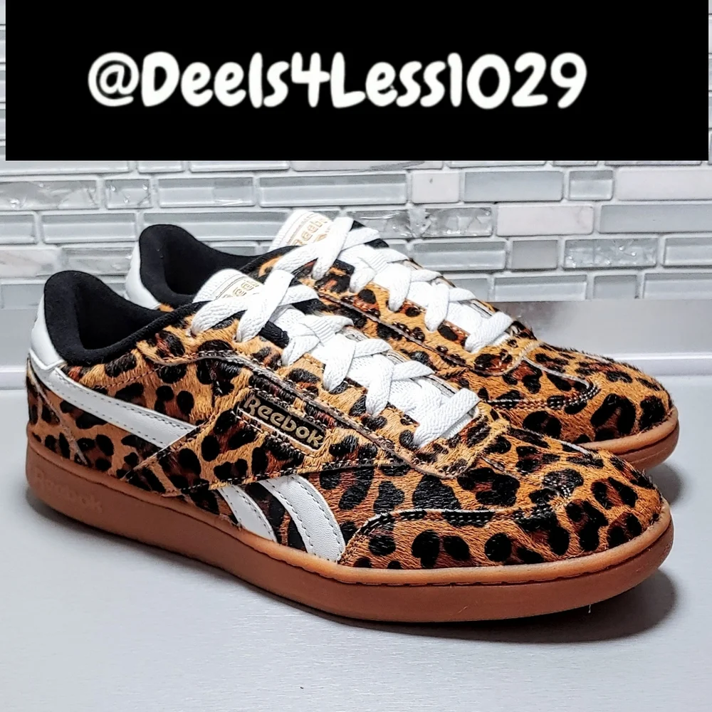 Reebok Forte Lounger Cheetah Print Womens Size 7.5 Brown White